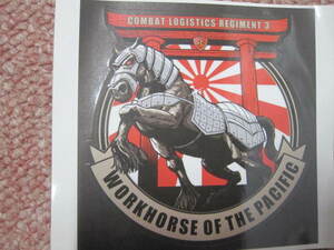 米海兵隊 COMBAT LOGISTICS REGIMENT 3 WORKHORSE OF THE PACIFIC ステッカー2枚セット