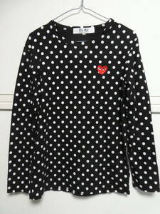 PLAY COMME des GARCONS　プレイコムデギャルソン 長袖Tシャツ M　MADE IN JAPAN　ロンｔ　ドット柄　水玉
