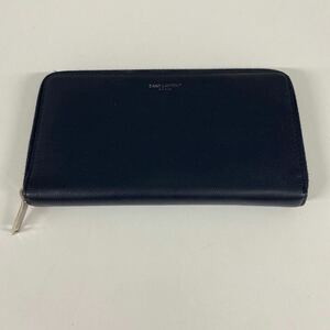 S4/【個人保管品】SAINT LAURENT ラウンドファスナー長財布 レザー ネイビー ファッション　ブランド　