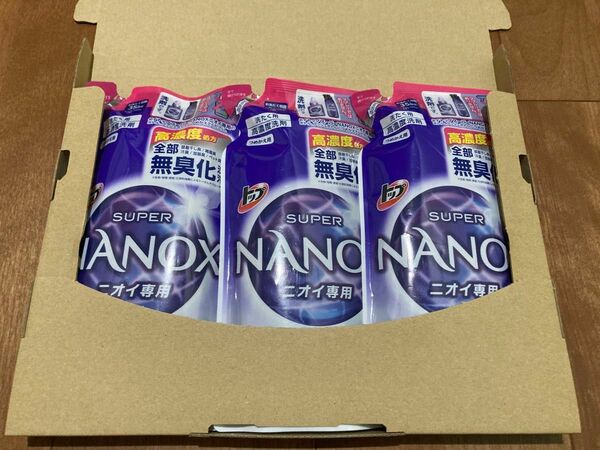 スーパーナノックス ニオイ専用 NANOX ナノックス 花王 液体洗剤 詰め替え 高濃度洗剤 KAO 3個セット 350g