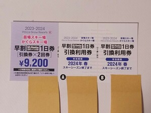 送料無料【かぐらスキー場】リフト券　１日券引換券（2回分）