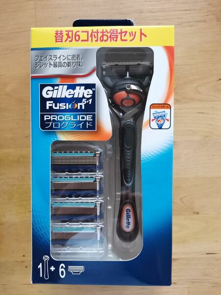 【新品未使用】Gillette ジレット　フュージョン5+1プログライド 替刃 6個　マニュアル　フレックスボール