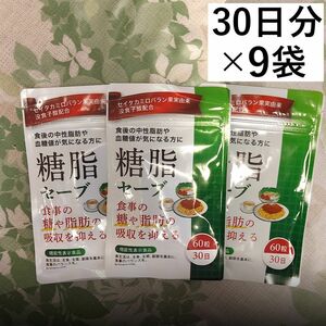 糖脂セーブ 食事の脂肪や糖の吸収を抑える ダイエット サプリ 血糖値 中性脂肪 下げる 機能性表示食品 30日分9袋 270日分