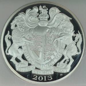 最高鑑定 ピエフォー 2013年 イギリス エリザベス女王 戴冠60周年記念 銀貨 NGC アンティークモダンコイン 5ポンド PF70 ULTRA CAMEO 投資