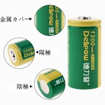 DELIPOW CR123A リチウム 充電式電池 2本 3V 1200mah lc 16340 充電式電池 高品質ブランド品「800-0116」送料無料_画像4