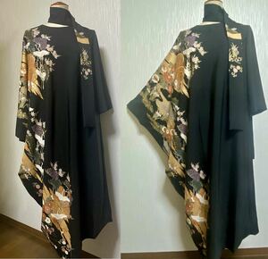 [..... tomesode dress ] kimono remake small sleeve silk tomesode .. free size, all season ... party Mai pcs 