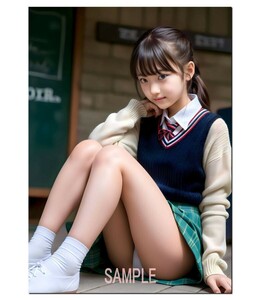 美少女　パンチラ　Ａ３　ポスター　超光沢　大判　４２cm×３０.５cm ！　生 写真　◇808◇ ジュニア アイドル 等身大 風 Ｌ