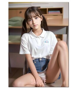 美少女　パンチラ　Ａ３　ポスター　超光沢　大判　４２cm×３０.５cm ！　生 写真　◇854◇ ジュニア アイドル 等身大 風 Ｌ