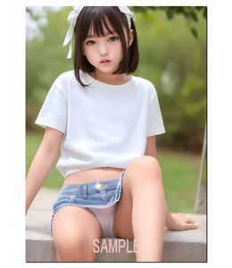 美少女　パンチラ　Ａ３　ポスター　超光沢　大判　４２cm×３０.５cm ！　生 写真　◇820◇ ジュニア アイドル 等身大 風 Ｌ