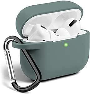 ケース for AirPods Pro 専用 (2019年10月発売 * 第三世代) 超薄型 シリコン素材 防水 防塵 カラビナ・