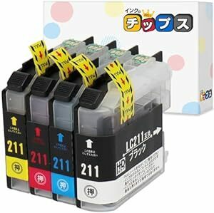 [ ink. chip s] LC211 LC211-4PK 4 color pack Brother (brother) for interchangeable ink cartridge remainder amount display against 
