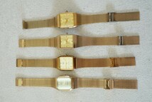 F858 ゴールドカラー スクエア 腕時計 レディース アクセサリー クォーツ 大量 セット まとめて おまとめ まとめ売り 不動品_画像6
