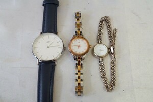 F883 4*C/yondosi- wristwatch 3 point set brand accessory quartz lady's large amount together . summarize set sale immovable goods 