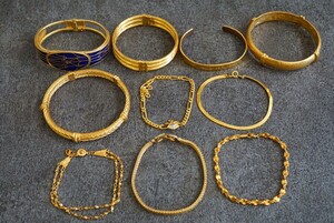 B1124 abroad made contains Gold color bracele bangle arm wheel Vintage accessory large amount set together . summarize set sale 