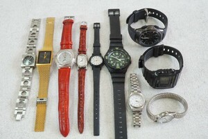 F1088 CASIO/カシオ クォーツ デジタル メンズ レディース 腕時計 10点セット アクセサリー 大量 まとめて おまとめ まとめ売り 不動品