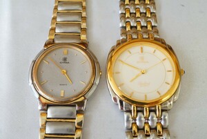F1405 CYMA/ Cima combination color men's wristwatch 2 point set brand accessory quartz large amount together . summarize set sale immovable goods 