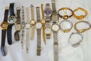 F1489 Junk RADO/CYMA/TISSOT etc. brand men's lady's wristwatch 17 point set accessory large amount together . summarize set sale 