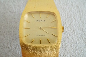 F1430 PHINIX 17 stone hand winding Gold color men's wristwatch brand accessory Vintage immovable goods 