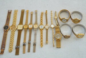 F9 SEIKO含む ゴールドカラー 腕時計 15点セット メンズ レディース アクセサリー クォーツ 大量 まとめて おまとめ まとめ売り ジャンク品