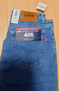 [ не использовался ]EDWIN Denim джинсы ji- хлеб 406 INTERNATIONALBASIC хлопок 100 Made in JAPAN W31 тонкий осмотр ) 403 503 501 511 512