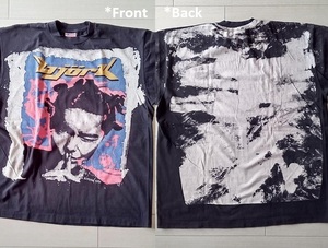 ★［ XL ］「 Mosquitohead Bjrk ビョーク Bjork バンド ビンテージスタイル プリントTシャツ (*acid wash) 」新品