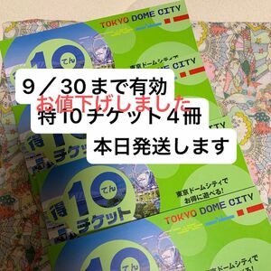 東京ドームシティアトラクション　特10チケット4冊