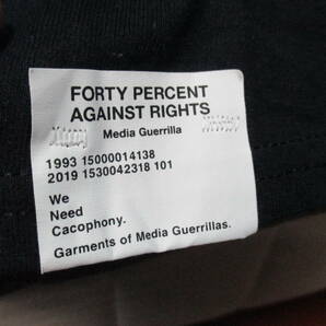 【新品未使用・送料400円】FORTY PERCENT AGAINST RIGHTS 40% S/S TEE BLACK L フォーティーパーセント ブラックの画像6