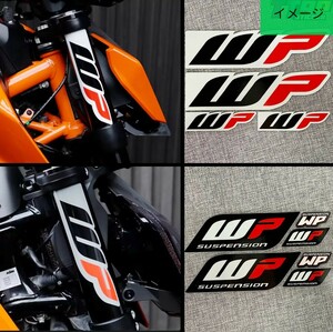 10枚　 防水反射 WP ステッカー ショッカー ダンパー　デカール　バイクステッカー　DUKE KTM