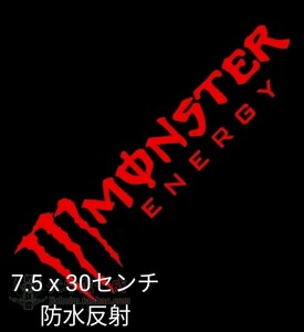 防水反射 ステッカー/モンスターエナジー/バイク/車/ストリート バイクステッカー ヘルメットステッカー MONSTER ENERGY　赤反射