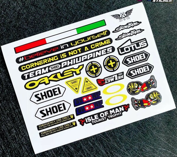 防水　ステッカー バイクステッカー ショウエイ ヘルメットステッカー / デカール Shoei OAKLEY MotoGP レーシング 