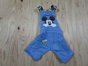  pet pala dice 3S size waist around 27cm Mickey overall pants blue stripe used 