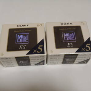 未使用品 SONY ソニー ミニディスク ESシリーズ 5MDW-60C 5MDW-74C 60分74分 5枚パック未開封品の画像1