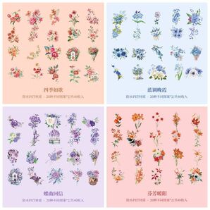 十二の花の妖精シリーズ 箔押し 12種480枚 PET フレーク 華やか ボタニカル 鮮やか 花 スクラップブッキング コラージュの画像9