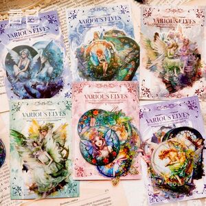 妖精の詩シリーズ 6種180枚 PET ステッカー シール 妖精 華やか スクラップブッキング ジャンクジャーナル コラージュ