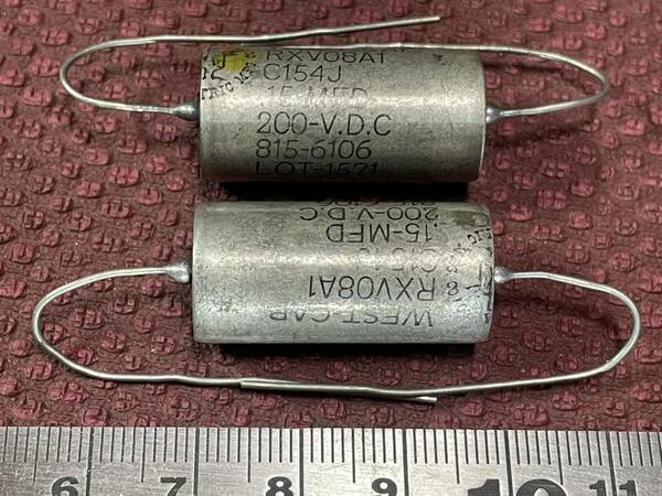 WEST-CAP ハーメチックシールド オイルペーパーコンデンサ 0.15uF/ 200V ×２個