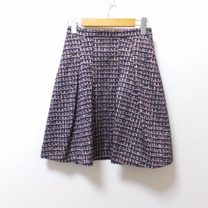 Q053　23区　ネイビー　ツイード　スカート　小さいサイズ　32　【メ便】
