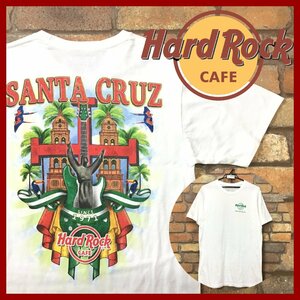 ME10-360★GOODデザイン★正規品★【Hard Rock CAFE】USA/ボリビア サンタクルス大聖堂 ホワイト Tシャツ【メンズ M】古着 ハードロック