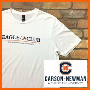 ME11-026★アメリカ買付★BIGサイズ★【Carson-Newman University】ホワイト 半袖 カレッジ Tシャツ【メンズ L】USA古着 プリント