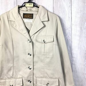 SD2-602★ビンテージ★黒タグ【Eddie Bauer エディーバウアー】ツイル生地 ショートコート【レディース L~XL】ベージュ アウトドア 古着