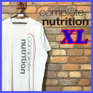 ME10-523★USA古着★状態良好!!★【COMPLETE NUTRITION】BIGシルエット ホワイト Tシャツ【メンズ XL】白 半袖 企業物 筋トレ サプリ