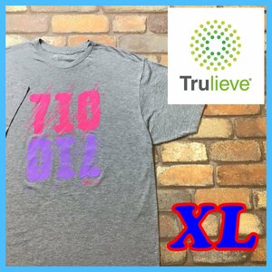 ME10-525★状態良好!!★USA古着★【TRULIEVE】BIGシルエット ライトウェイト Tシャツ【メンズ XL】グレー 半袖 アメカジ スポーツ ワーク