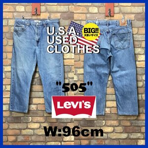 DP1-043★USA古着★オーバーサイズ★美品【Levi's】良フェード 505 テーパード デニムパンツ【W38 メンズ XL】ブルー ジーンズ アメカジ