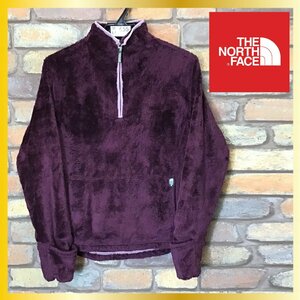 ME7-655★良品【THE NORTH FACE】カンガルーポケット ハーフジップ プルオーバー ハイロフトフリース【レディース S】ボルドー