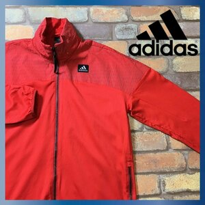 ME7-290* foreign model!!*[adidas Adidas ] badge Logo reflector nylon cut . return jersey [ men's M] red reflection material 