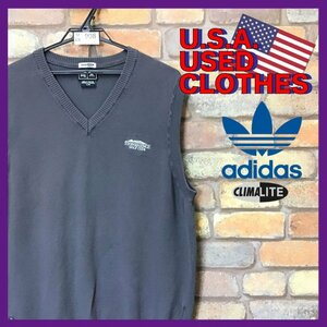 ME6-908*USA покупка есть товар * стандартный товар * дешевый *[adidas Adidas ] высокофункциональный CLIMALITE V шея вязаный лучший [ мужской L] серый Golf тонкий USA старый 