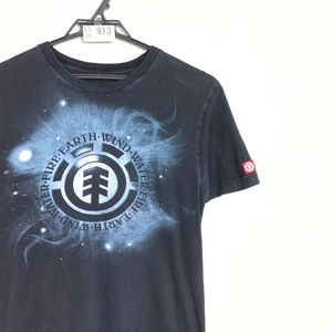 ES19-913▲訳あり▲デカロゴ【ELEMENT エレメント】クルーネック 半袖 Tシャツ【メンズ S】黒 スケーター スノボー 古着 プリント