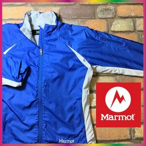 ME7-394★USA買付商品★正規品★【Marmot マーモット】バイカラー フルジップ ジャケット【レディース S】青 USA古着 アウトドア 刺繍ロゴ