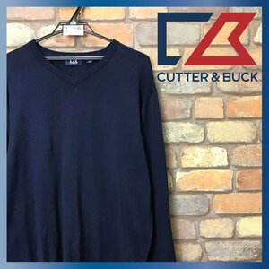 ME8-806★USA直輸入★正規品★【CUTTER&BUCK カッター&バック】薄手 シンプル Vネック セーター【メンズ L】ネイビー ゴルフ 制服 レイヤー