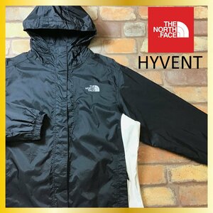 ME7-529★正規品&高機能★良品【THE NORTH FACE】防水&防風 HYVENT ナイロンジャケット【レディース L】黒 裏メッシュ シームテープ付