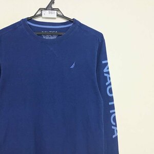 SC9-981★1円!! 超格安★USA買付商品ユース★【NAUTICA ノーティカ】長袖 Tシャツ【XL 18/20 160cm】紺 カジュアル 刺繍ロゴ アメカジ